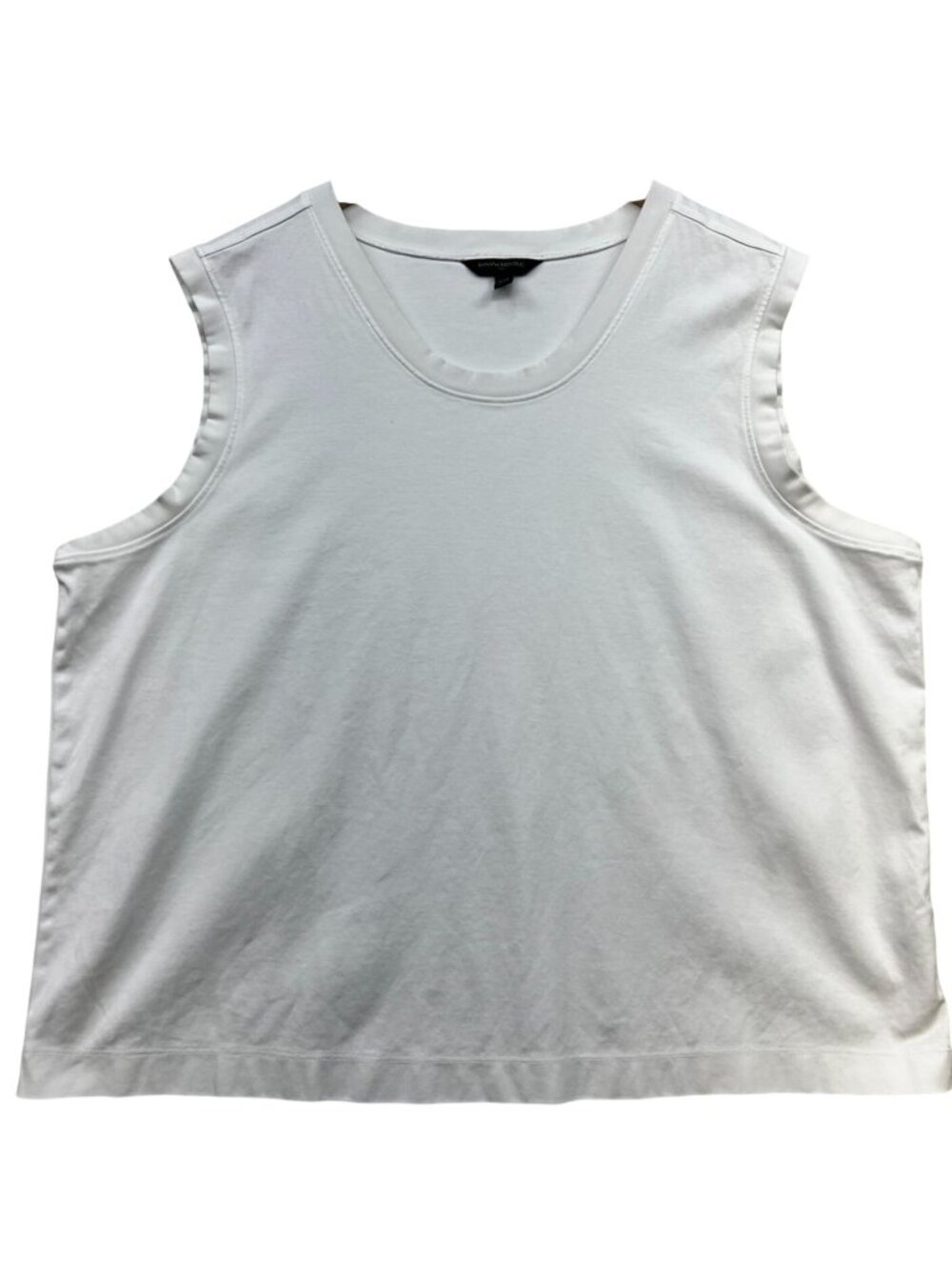 Banana Republic Women's Scoop Neck Muscle Tank Top Sleeveless Size XXL White